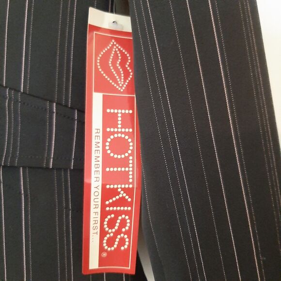 NWT Vtg Y2K HOT KISS Sz S Cropped Pinstripe Blazer Suit Jacket Black / Pink tags - Picture 3 of 6